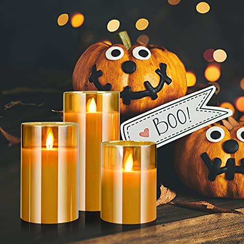 Flameless Led Candles Flickering, Candle Fake Wick Moving Flame Faux Wickless Pillar Battery Operated Candles with Timer Remote - If you say i do