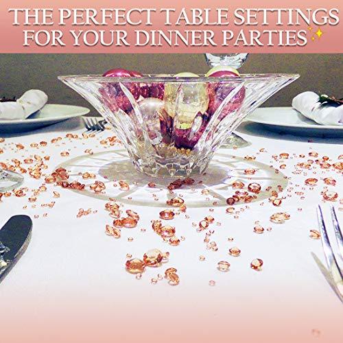Luxury Rose Gold Diamond Table Confetti Party & Wedding Decorations: Sparkling Acrylic Crystal Scatter Gems Table Décor in Three Sizes - If you say i do