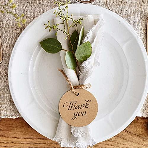 Thank You Tag, Paper Gift Tag Round Gift Tags with 100 Feet Natural Jute Twine Perfect for Crafts & Price Tags Labels,Wedding favor Tags (Brown) - If you say i do