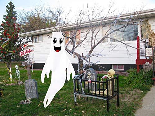 43" Halloween Ghost Windsocks Hanging Decorations - Flag Wind Socks for Home Yard Outdoor Decor Party Supplies (3 Pieces) - If you say i do