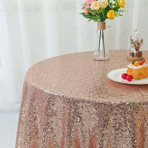 Sequin Tablecloth - 72in Round Tablecloth Glitter Sequin Table Cloth for Wedding Party Banquet - If you say i do