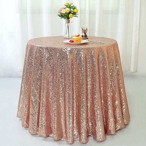 Sequin Tablecloth - 72in Round Tablecloth Glitter Sequin Table Cloth for Wedding Party Banquet - If you say i do