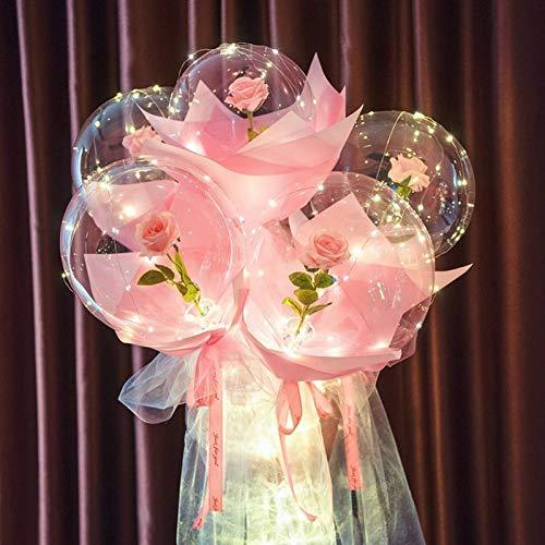 LED Luminous Balloon Rose Bouquet, Light Transparent Balloons with Flowers - If you say i do