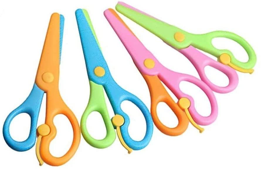 Preschool Training Scissors,4Pcs Children Safety Scissors Pre-School Training Scissors Safety Scissors Art Craft Scissors - If you say i do