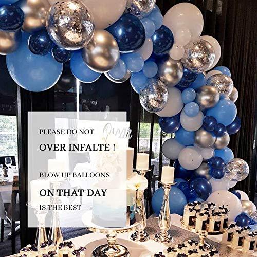 Blue Balloon Garland 124 Pack Navy Silver White Light Blue Balloon Arch Kit for Wedding/Birthday Party - If you say i do