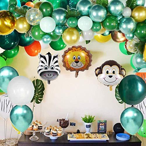 68 Pack Jungle Safari Baby Shower Balloons, 12 Inches Green White Gold Confetti Balloons with 12pcs Palm Leaves - If you say i do
