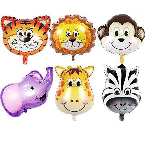 JUNGLE SAFARI ANIMALS BALLOONS, 6pcs 22 Inch Giant Zoo Animal Balloons Kit For Jungle Safari Animals Theme Birthday Party Decorations - If you say i do