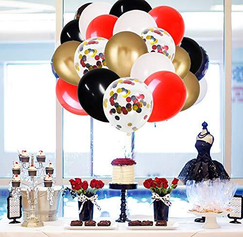 62 Pack Black White Red Chrome Gold Confetti Balloons for Casino Las V – If  you say i do
