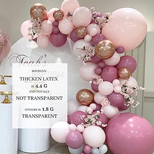 Pink Balloons Garland 135 Pcs 18 In 12 In 5 In, Dust Rose Gold Metallic Confetti Latex Balloons Arch Kit for Baby Shower Decorations - If you say i do