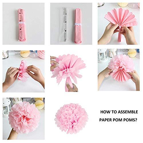 10pcs DIY Decorative Tissue Paper Pom-poms Flowers Ball Perfect for Party Wedding Home Outdoor Decoration (12-inch Diameter, White) - If you say i do