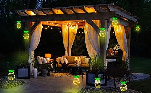 LED Pineapple Solar Lights Outdoor Hanging Lantern for Pool Decorations, Backyard Decor,Light up Palm Tree Tropical Christmas Tiki Decorations - If you say i do