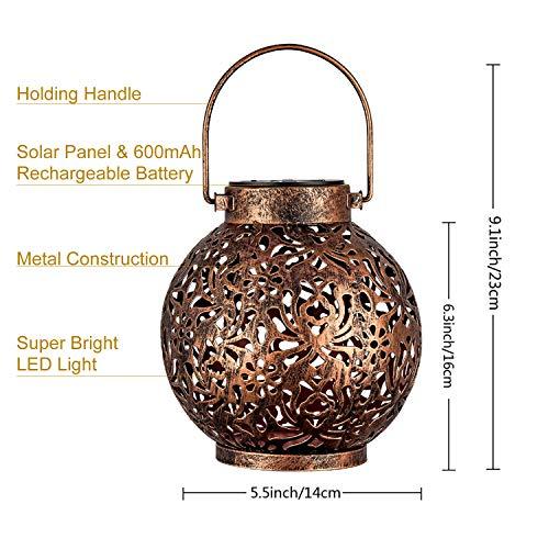 Outdoor Solar Hanging Lantern Lights Metal LED Decorative Light for Garden Patio Courtyard Lawn and Tabletop with Hollowed-Out Design - If you say i do
