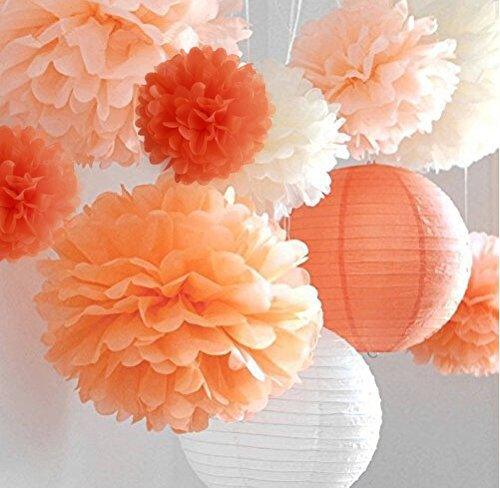 12Pcs Pom Poms of 10" 12" 14" Tissue Paper Craft Pom Poms Kit Tissue Paper Flowers Wedding Decorations - If you say i do