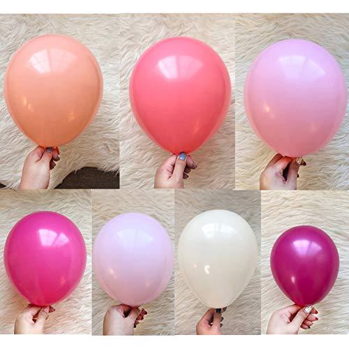 Pink Balloons 120 Pack Latex Balloons 10 Inch - Baby Pink Balloons Round Balloon Macaron 6 Colors for Baby Girl Party - If you say i do