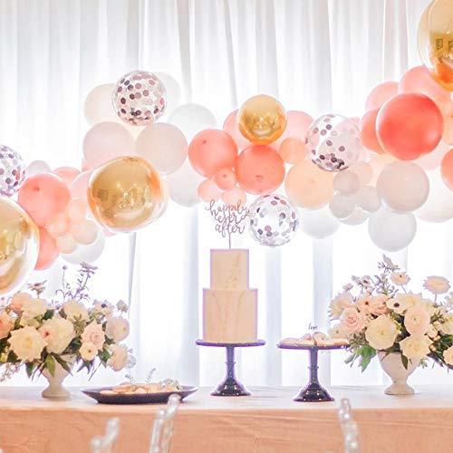 Rose Gold Balloons 140 Pack 12 Inch Gold and Pink Balloons and Pink Confetti Balloons Garland Arch Kit for Bridal Shower Baby Shower Party Decoration - If you say i do