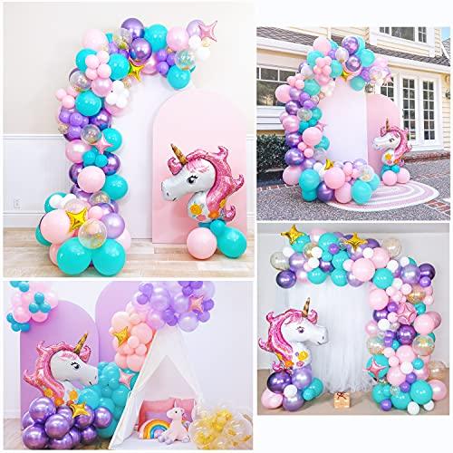Premium 16-foot DIY Unicorn Balloon Arch and Garland Kit with Giant Unicorn, Stars, Metallic, Pearl Balloons, Confetti. Unicorn Party Supplies - If you say i do