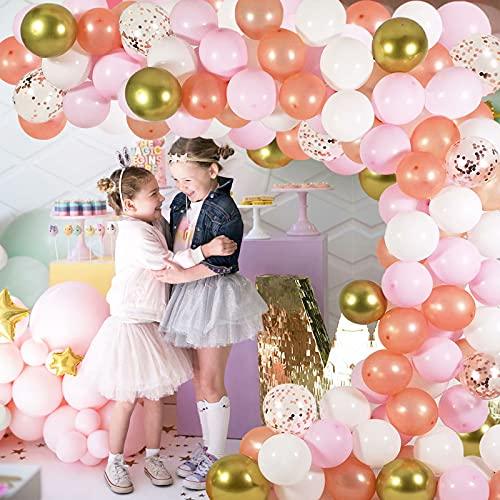 124 Pieces Rose Gold Balloon Garland Arch Kit / Pink White and Gold Confetti Latex Balloons for Baby Shower Wedding Birthday - If you say i do