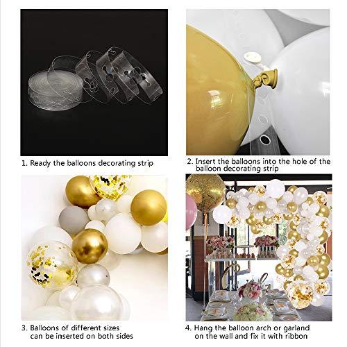 138Pcs Party Balloons Decoration Set, Gold Confetti & Silver & White & Transparent Balloons for Bridal & Baby Shower, Wedding, Birthday Party - If you say i do