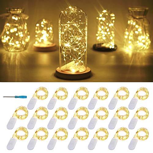 20 Packs Fairy String Lights, 6.6FT 20 LEDs Battery Operated Silver Copper Wire Starry String Light for DIY Party Christmas - If you say i do