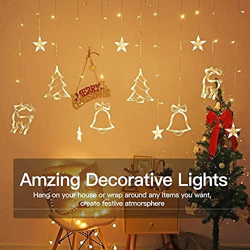 Christmas Lights 120 LED String Lights Twinkle Star Curtain Lights with 8 Flashing Modes for Christmas Trees, Windows, Wall, New Year - If you say i do