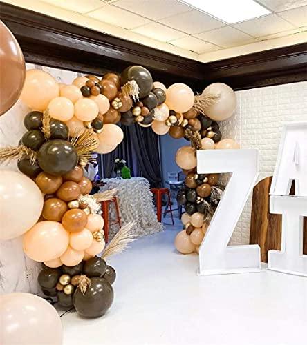 140Pcs Coffee Brown Balloon Arch Garland Kit Chrome Gold Latex Balloons for Bear Themed Birthday Neutral Wild One 1st Birthday - If you say i do