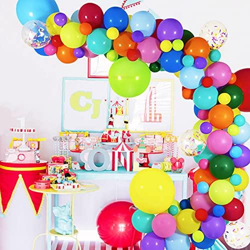 134 Pieces Rainbow Balloon Garland Arch Kit, Assorted Colors Latex Confetti Balloons for Carnival Circus Fiesta Wedding Baby Shower - If you say i do