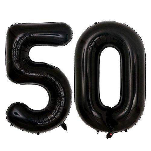 40inch Jumbo Black 50 Number Balloons for Birthday Party Decorations 50th Year Old Party Supplies - If you say i do