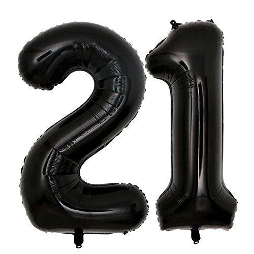 40inch Jumbo Black 21 Number Balloons for 21st Birthday Decorations Helium Balloons Party Supplies use Them as Props for Photos (Black 21) - If you say i do