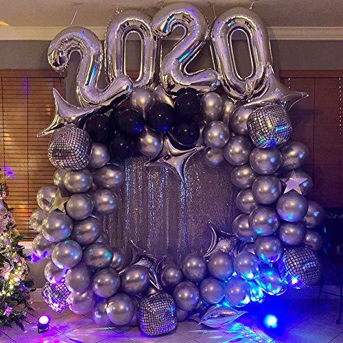 139pcs 4D Disco Foil Balloons Black Silver Balloon Garland Arch Kit for New Year Bouquet Wedding Baby Shower Birthday Disco Dance Party - If you say i do