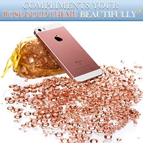 Luxury Rose Gold Diamond Table Confetti Party & Wedding Decorations: Sparkling Acrylic Crystal Scatter Gems Table Décor in Three Sizes - If you say i do
