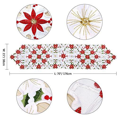16 x 70 Inch Christmas Table Runner Embroidered Table Runner Red Table Linens for Christmas Decorations - If you say i do