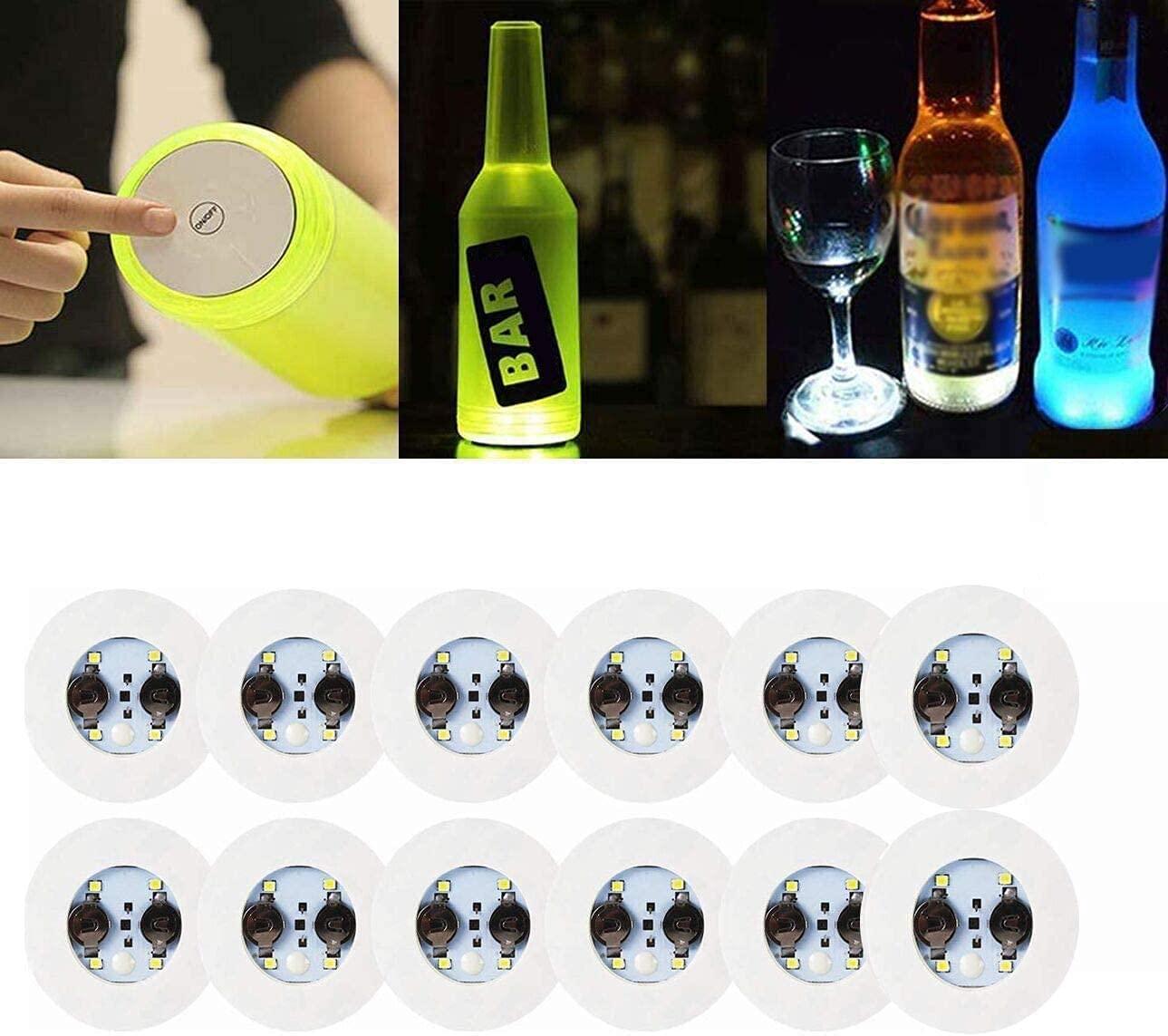 12pcs Light Up Coasters,LED Bottle Lights, Bottle Glorifier,LED Sticker Coaster Discs Light Up for Drinks - If you say i do
