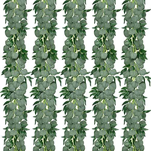5 Pack 5.9ft Artificial Eucalyptus Garland with Willow Leaves Greenery Vines Hanging Plants for Wedding Party - If you say i do