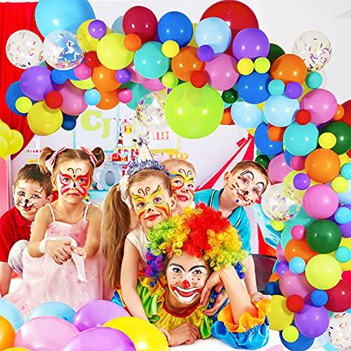 134 Pieces Rainbow Balloon Garland Arch Kit, Assorted Colors Latex Confetti Balloons for Carnival Circus Fiesta Wedding Baby Shower - If you say i do