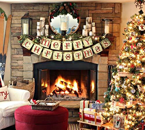 Merry Christmas Banner - Vintage Xmas Decorations Indoor for Home Office Party Fireplace Mantle - If you say i do