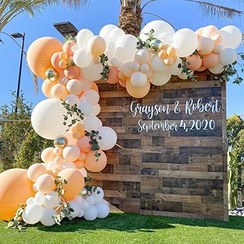 164pcs Blush White Balloons Garland Arch Kit Peach Balloons Chrome Metallic Silver Latex Balloon for Fall Girls Birthday Wedding Bridal Shower - If you say i do