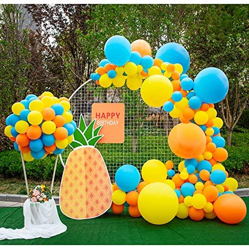 DIY Party Balloon Garland Kit,129 Pcs Yellow Orange and Blue Balloon Arch Kit for Wedding Birthday - If you say i do