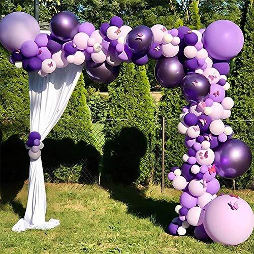 Purple Balloon Kit 136PCS 18In 12In 5In Purple Macaron Purple Metallic Purple Balloon Arch Garland - If you say i do