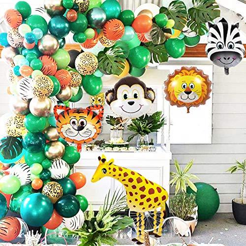 Jungle Safari Theme Party Balloon Garland Kit, 151 Pack With Animal Balloons and Palm Leaves for Kids Boys Birthday Party Baby Shower Decorations - If you say i do