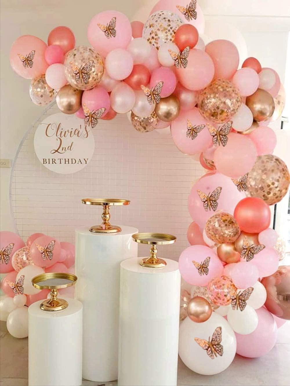 150pcs Rose Gold Pink Butterfly Balloon Garland Arch Kit Theme Baby Shower Birthday Bachelorette Party - If you say i do