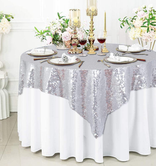 Tablecloth-Gold Sequin Table Overlay and Sequin Tablecloth/Linen for Wedding/Party/Event - If you say i do