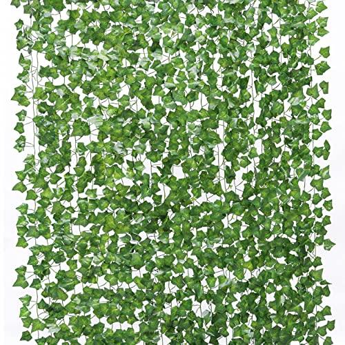 84Ft 12 Strands Artificial Ivy Leaf Vines Hanging Plants Garland Fake Foliage for Room Home Garden Wedding Wall Decor - If you say i do