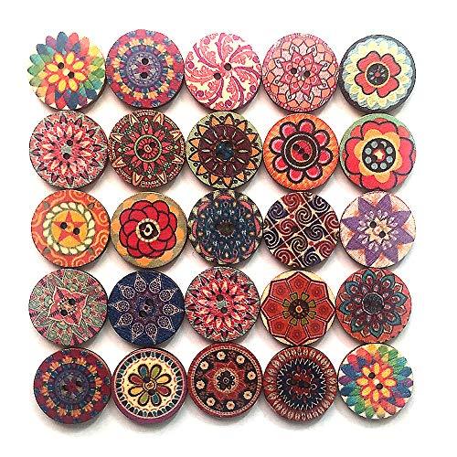 Buttons for Crafts, 100pcs Big Button Cute Large Decorative Buttons 1inch Flower Wood Buttons for Sewing 25mm - If you say i do