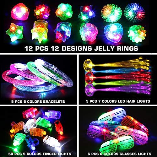 Light up Multi Item Party Favor Packs Glow in the Dark Party Supplies , 153  Packs Light up Toys for Kids Adults Wedding Neon Party 