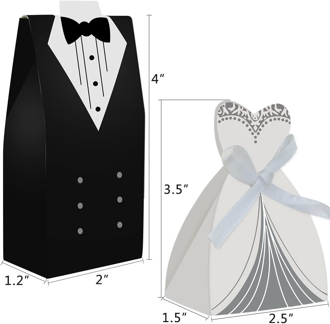 100pcs Party Wedding Favor Dress & Tuxedo Bride and favor Boxes - If you say i do