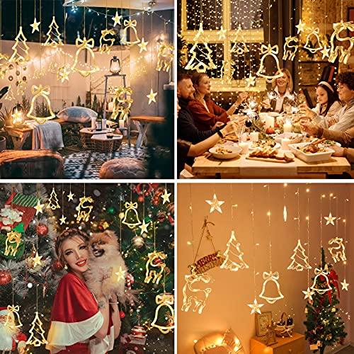 Christmas Lights 120 LED String Lights Twinkle Star Curtain Lights with 8 Flashing Modes for Christmas Trees, Windows, Wall, New Year - If you say i do