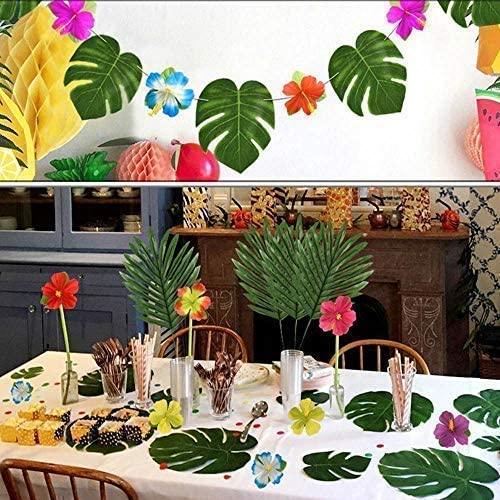 30 Pcs Faux Palm Leaves with Stems Artificial Tropical Plant Imitation Safari Leaves Hawaiian Luau Party Suppliers Decorations - If you say i do