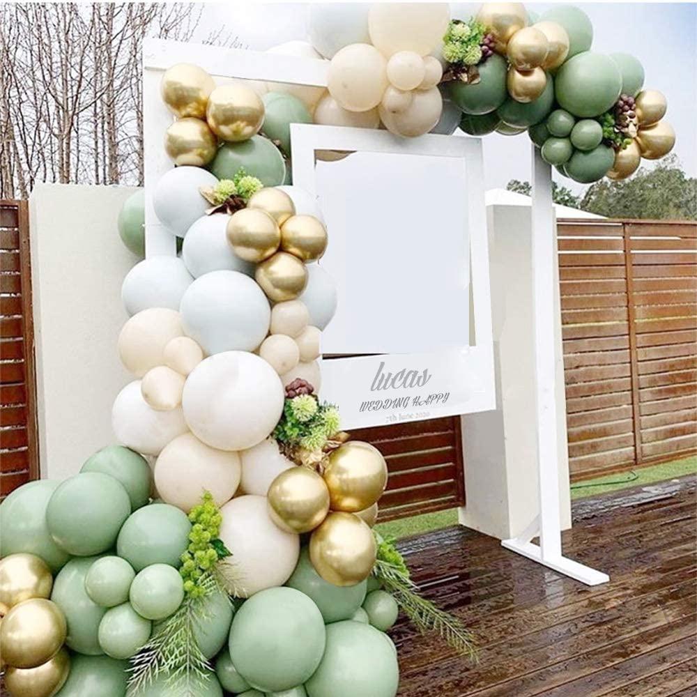 154pcs Avocado Green/Sage Green Balloon Garland Arch Kit with Blush Balloons Gold Balloons and Macaron Gray Balloons for Wedding Birthday Party - If you say i do