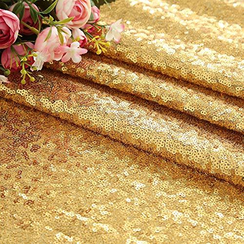 Gold Sequin Backdrop Curtain Panels Stage 2 Pieces 2FTx8FT Wedding Party Background Drapes - If you say i do