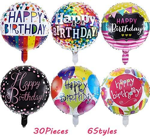 30 Pieces 18 Inch Happy Birthday Foil Balloons Round Shape Foil Mylar Balloons Color Floating Balloon for Birthday Party - If you say i do